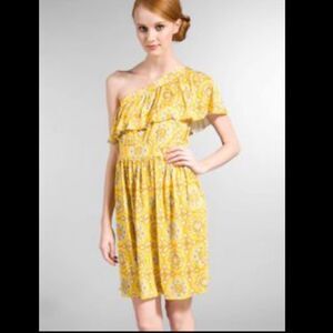 Juicy Couture Silk Ruffle One Shoulder Dress